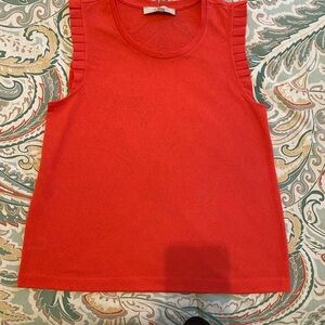 LOFT Red Tank Top Classic Sleeveless Knit